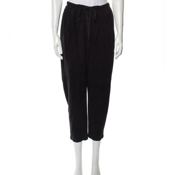 Vince Black Cropped Pants Leather Trim Adjustable Waist XS/Small - Picture 9 of 9